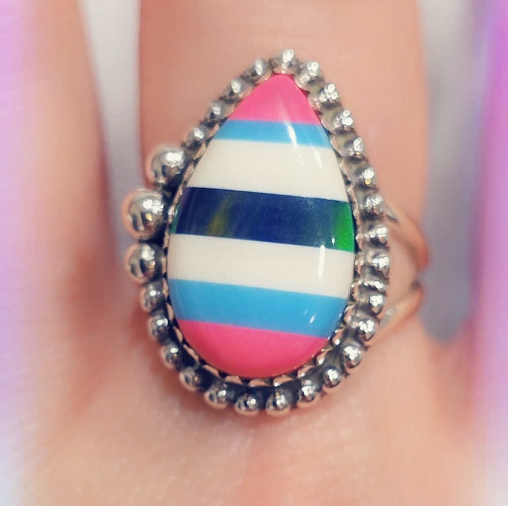 Opal Sterling Gemstone Ring